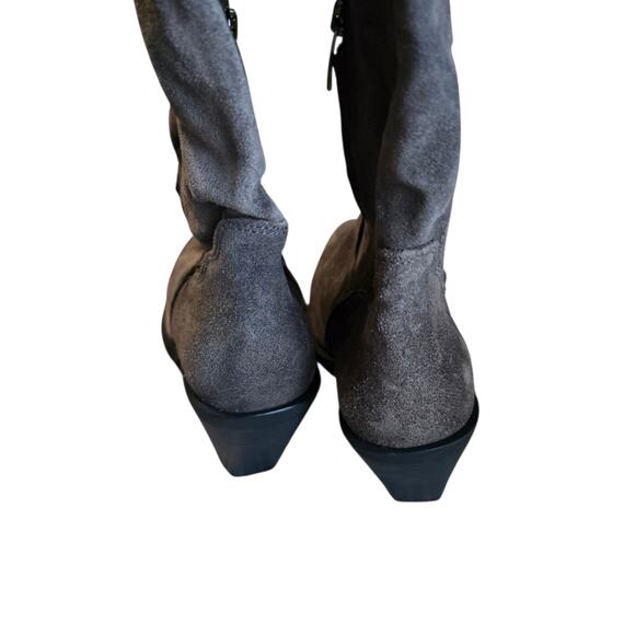 Sundance Cavaliere Tall Slouch Boots Square Toe Gray Suede Soft Cowgirl Boho 9.5 - Picture 5 of 7